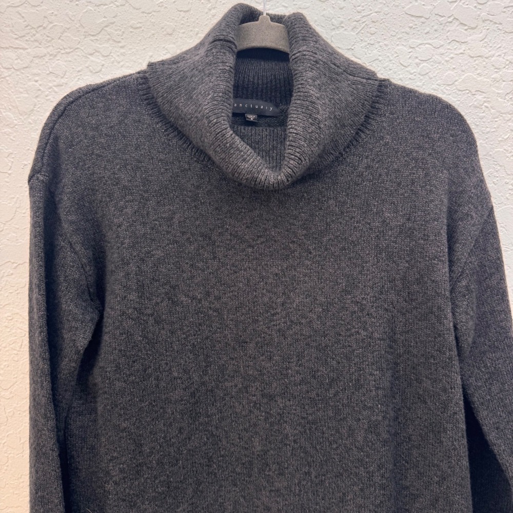 Sanctuary Charcoal Gray Turtleneck Sweater Dress Size M D0567-SW184